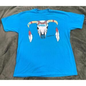 Y2K HANES BEEFY TEE Vintage 90's NATIVE AMERICAN Graphic TShirt Colorful